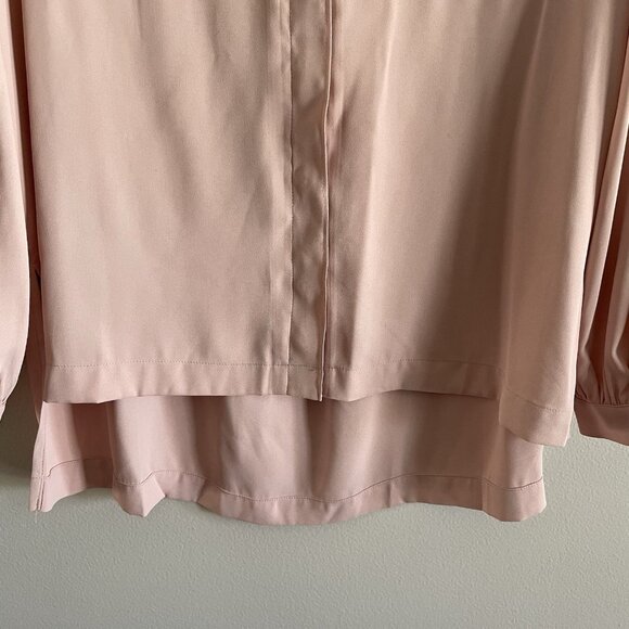 White House Black Market XS Pink Relaxed Button Front Long Sleeve Soft Shirt NWT - Picture 3 of 14
